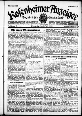 Rosenheimer Anzeiger Donnerstag 3. Juli 1924