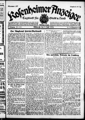 Rosenheimer Anzeiger Mittwoch 9. Juli 1924