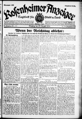 Rosenheimer Anzeiger Montag 25. August 1924