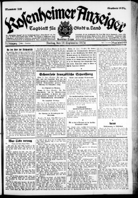 Rosenheimer Anzeiger Freitag 19. September 1924