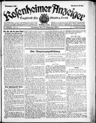 Rosenheimer Anzeiger Samstag 13. Dezember 1924