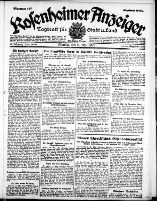 Rosenheimer Anzeiger Montag 11. Mai 1925