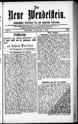 Wendelstein Dienstag 9. April 1878