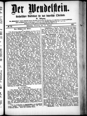 Wendelstein Dienstag 16. August 1881