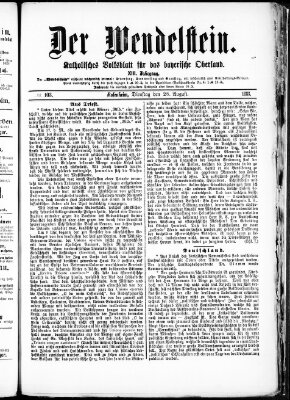 Wendelstein Dienstag 28. August 1883
