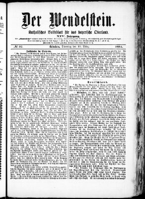 Wendelstein Dienstag 25. März 1884
