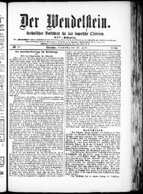 Wendelstein Donnerstag 26. Juni 1884