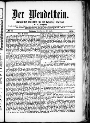 Wendelstein Samstag 19. Juli 1884