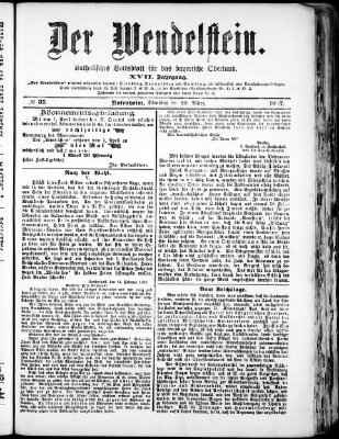 Wendelstein Dienstag 22. März 1887