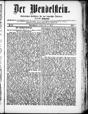 Wendelstein Sonntag 17. April 1887