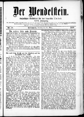 Wendelstein Sonntag 24. März 1889