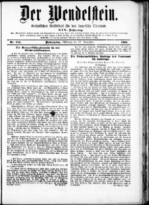 Wendelstein Mittwoch 27. November 1889