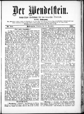 Wendelstein Dienstag 10. Dezember 1889