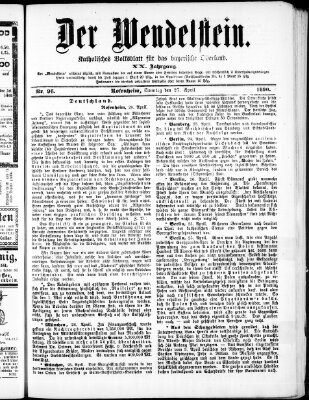 Wendelstein Sonntag 27. April 1890