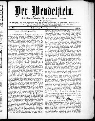 Wendelstein Donnerstag 15. Mai 1890