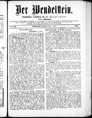 Wendelstein Dienstag 1. Juli 1890