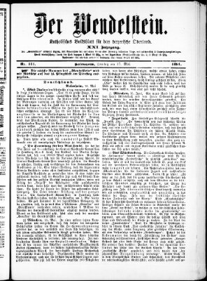 Wendelstein Sonntag 17. Mai 1891