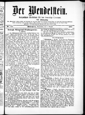 Wendelstein Donnerstag 6. August 1891