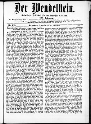 Wendelstein Donnerstag 10. September 1891