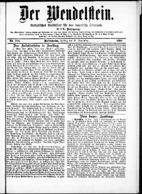 Wendelstein Freitag 20. November 1891