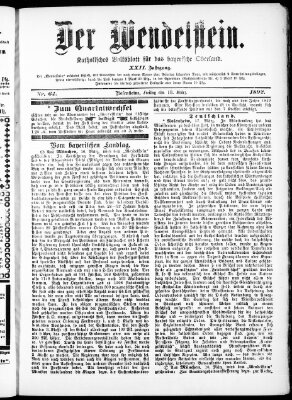 Wendelstein Freitag 18. März 1892