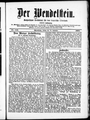 Wendelstein Freitag 16. September 1892