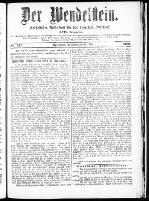 Wendelstein Donnerstag 14. Mai 1896
