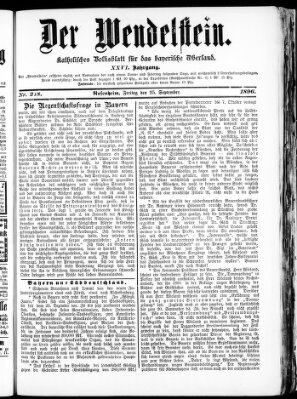 Wendelstein Freitag 25. September 1896