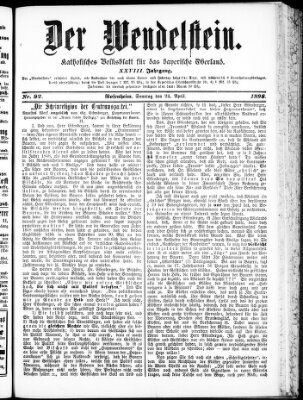 Wendelstein Sonntag 24. April 1898