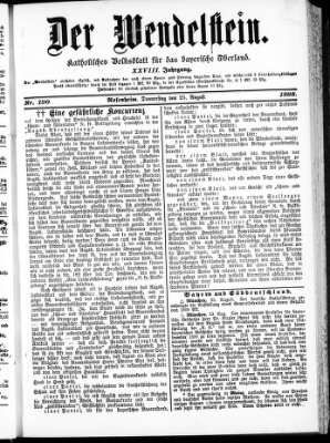Wendelstein Donnerstag 25. August 1898