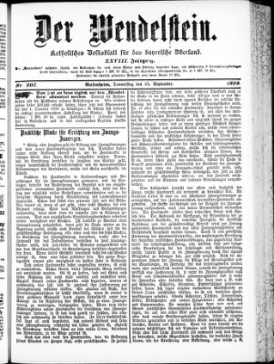 Wendelstein Donnerstag 15. September 1898