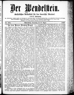 Wendelstein Donnerstag 24. August 1899