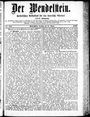 Wendelstein Dienstag 29. August 1899