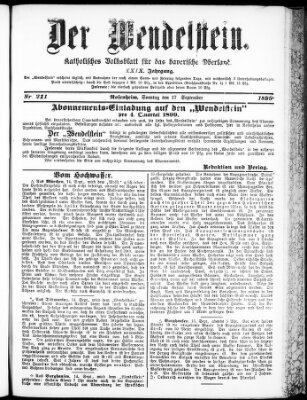 Wendelstein Sonntag 17. September 1899