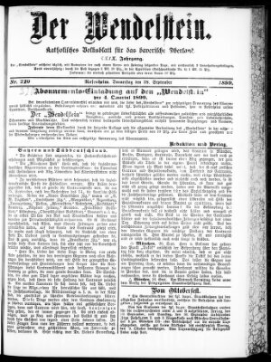 Wendelstein Donnerstag 28. September 1899