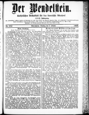 Wendelstein Dienstag 3. Oktober 1899