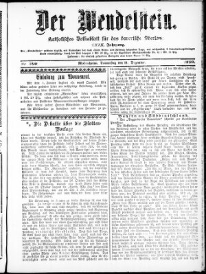 Wendelstein Donnerstag 21. Dezember 1899