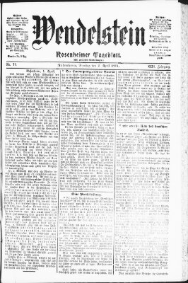 Wendelstein Dienstag 2. April 1901