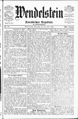 Wendelstein Donnerstag 27. Juni 1901