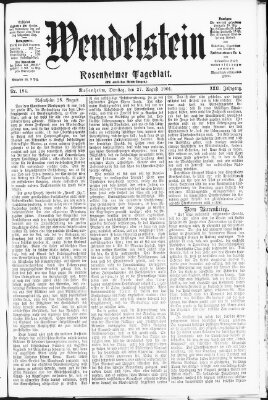 Wendelstein Dienstag 27. August 1901