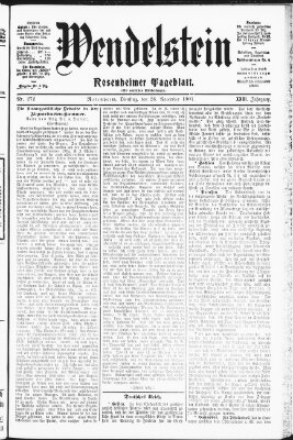 Wendelstein Dienstag 26. November 1901