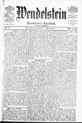 Wendelstein Freitag 17. Januar 1902
