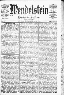 Wendelstein Sonntag 23. Februar 1902