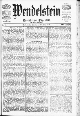 Wendelstein Sonntag 16. März 1902