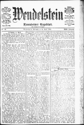 Wendelstein Dienstag 8. April 1902
