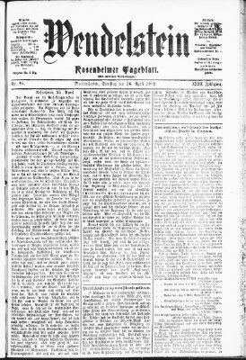 Wendelstein Samstag 26. April 1902
