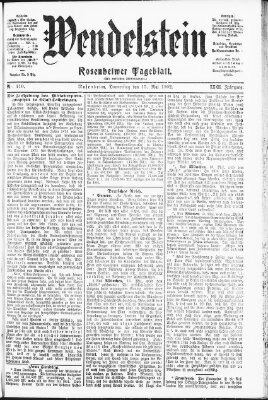 Wendelstein Donnerstag 15. Mai 1902