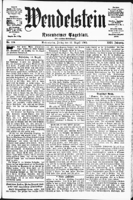 Wendelstein Freitag 15. August 1902