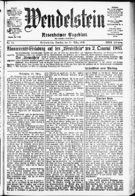 Wendelstein Samstag 21. März 1903