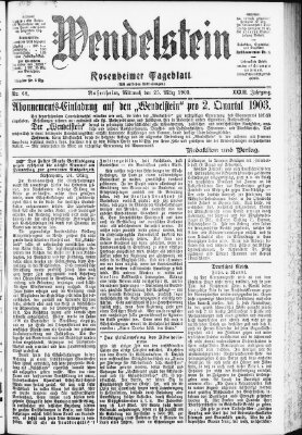 Wendelstein Mittwoch 25. März 1903